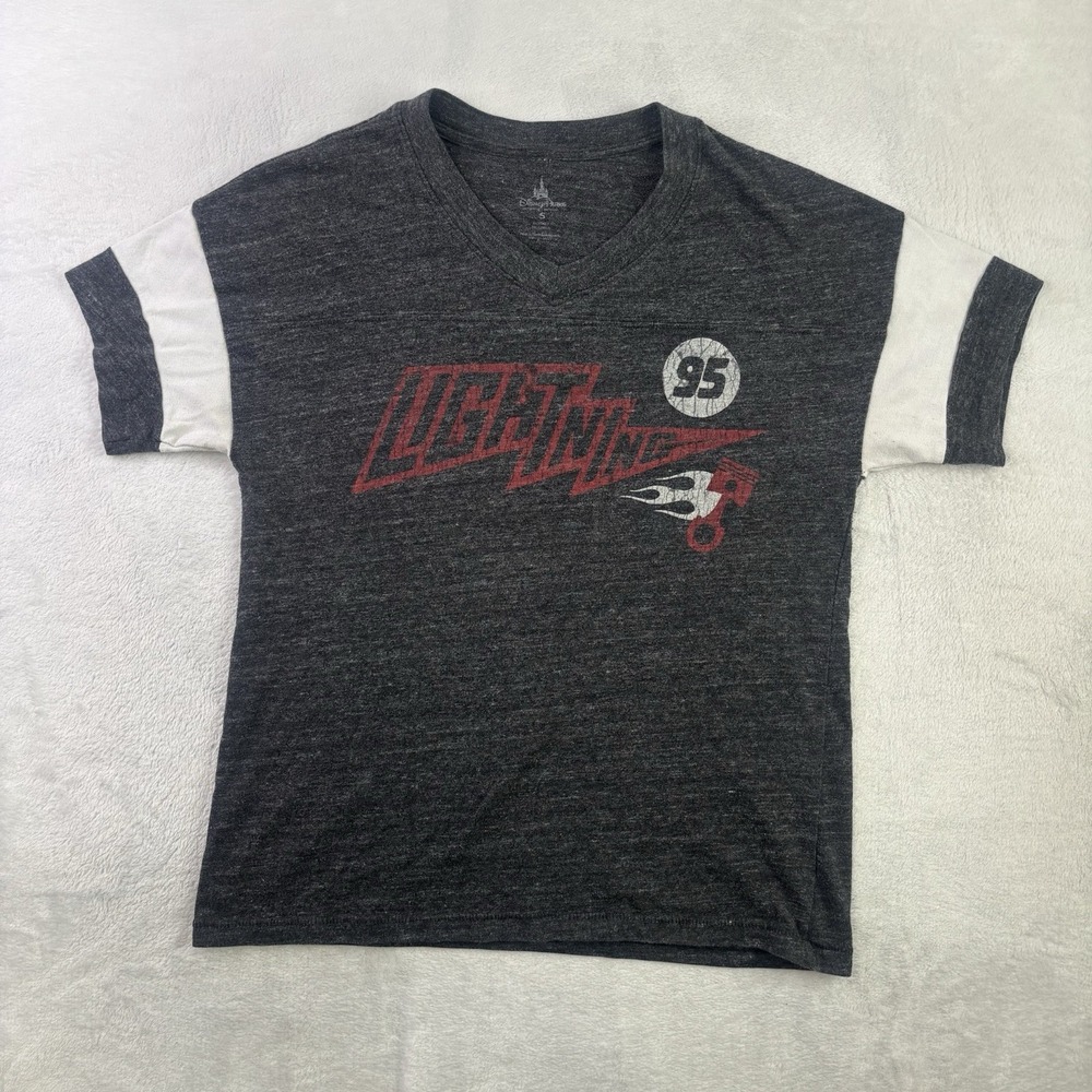 Disney Parks Pixar Cars Lightning McQueen Grey SS Graphic Shirt Small